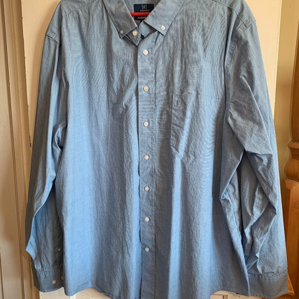 Men's 3XL blue button up shirt